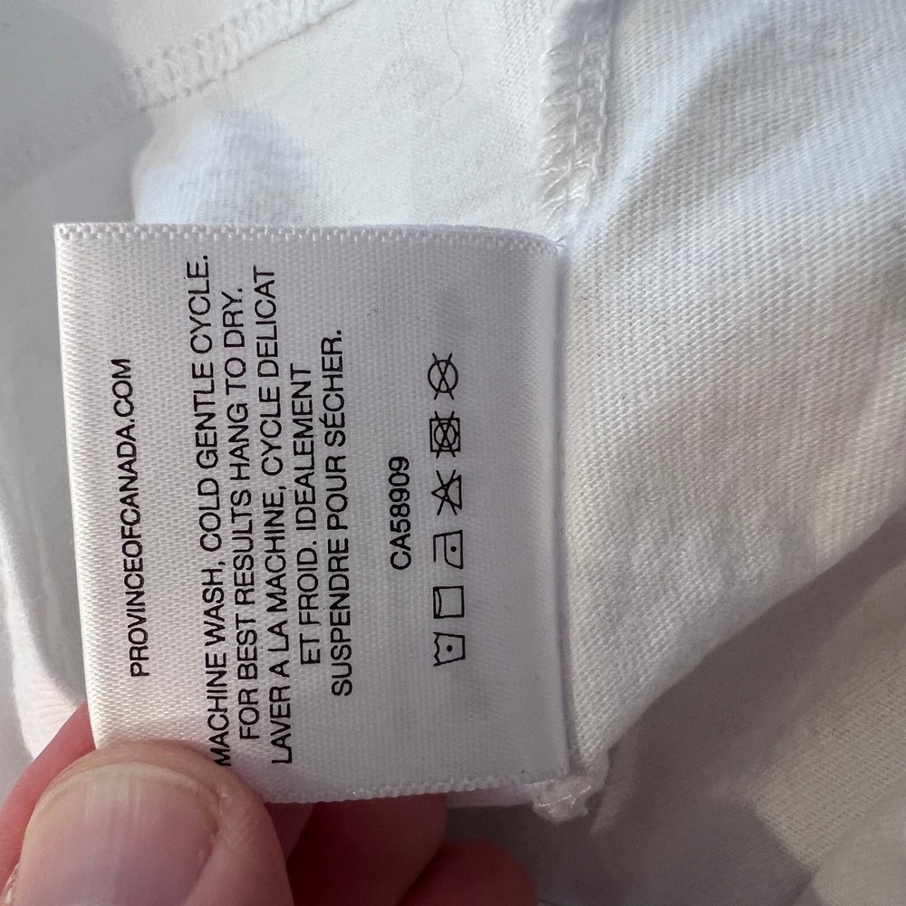 Province of Canada Men's XS Organic Cotton Short Sleeve T-Shirt White - Picture 12 of 12